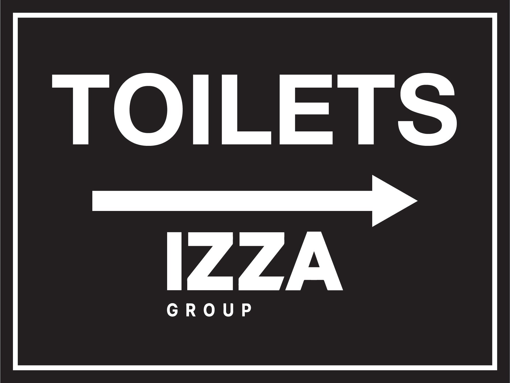 IZG Toilets Right Arrow 300mm x 225mm Sign - New Signs