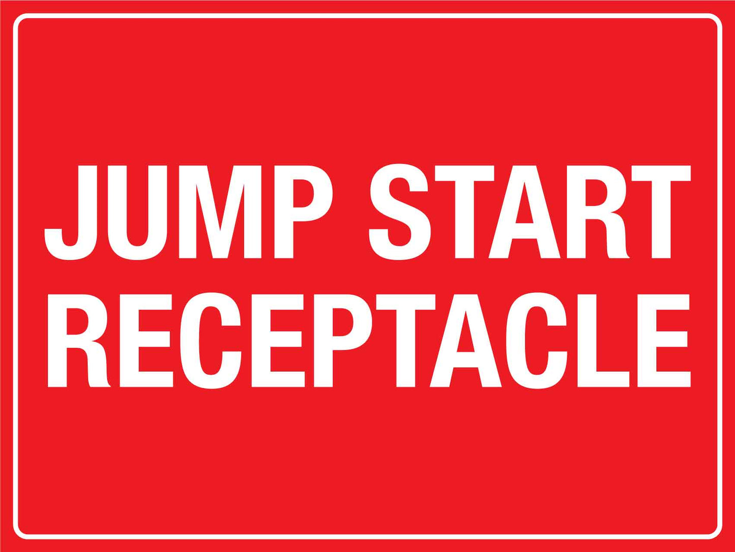 Jump Start Receptacle Sign - New Signs
