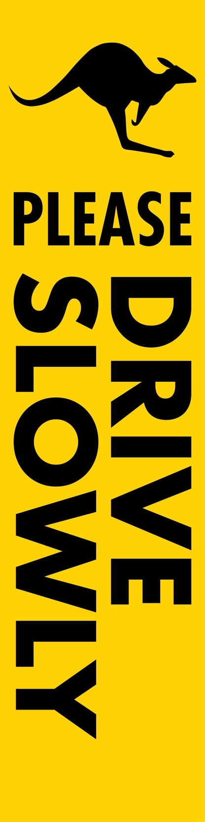 Kangaroo Please Drive Slowly - Corflute Bollard Cover - New Signs