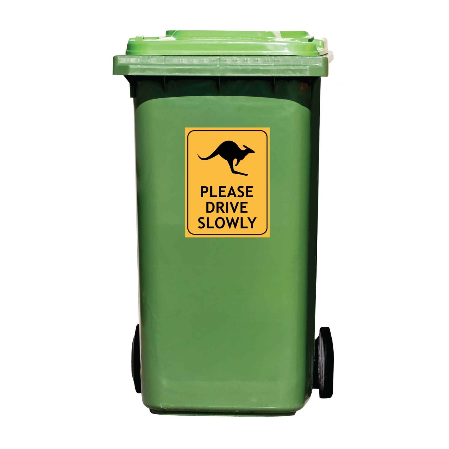 Kangaroo Please Drive Slowly Wheelie Bin Sticker - New Signs