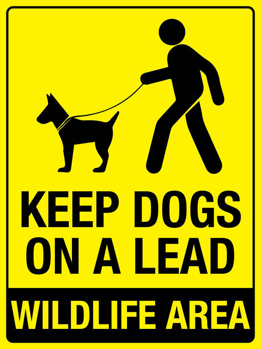 Keep Dogs On A Lead Wildlife Area Sign - New Signs