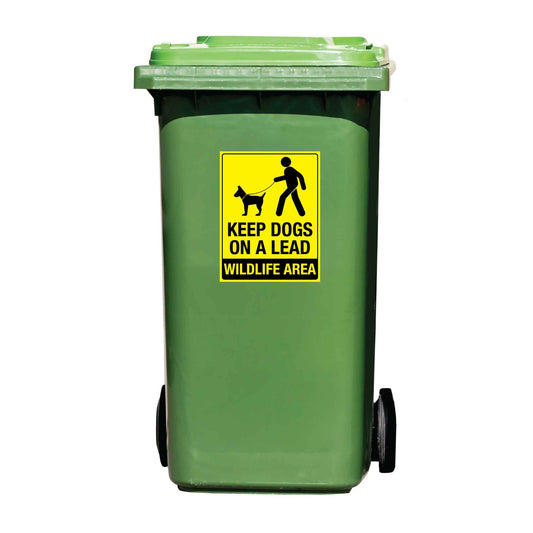 Keep Dogs On A Lead Wildlife Area Wheelie Bin Sticker - New Signs