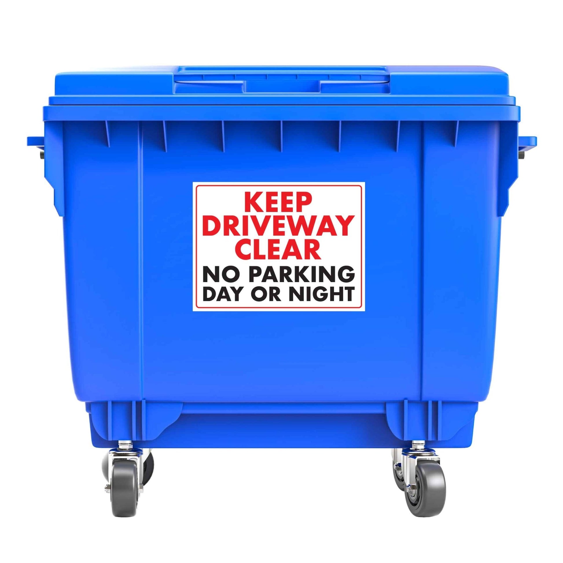 Keep Driveway Clear No Parking Day Or Night Large Bin Sticker - New Signs