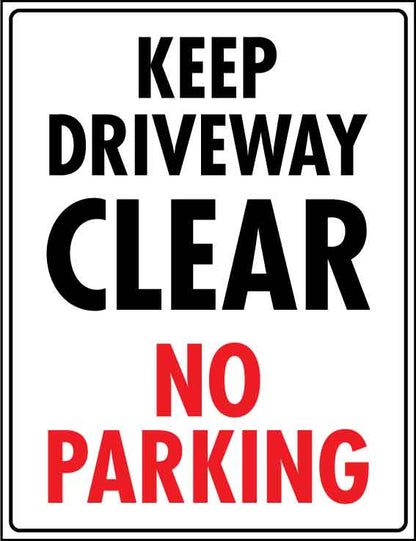 Keep Driveway Clear No Parking Wheelie Bin Sticker - New Signs