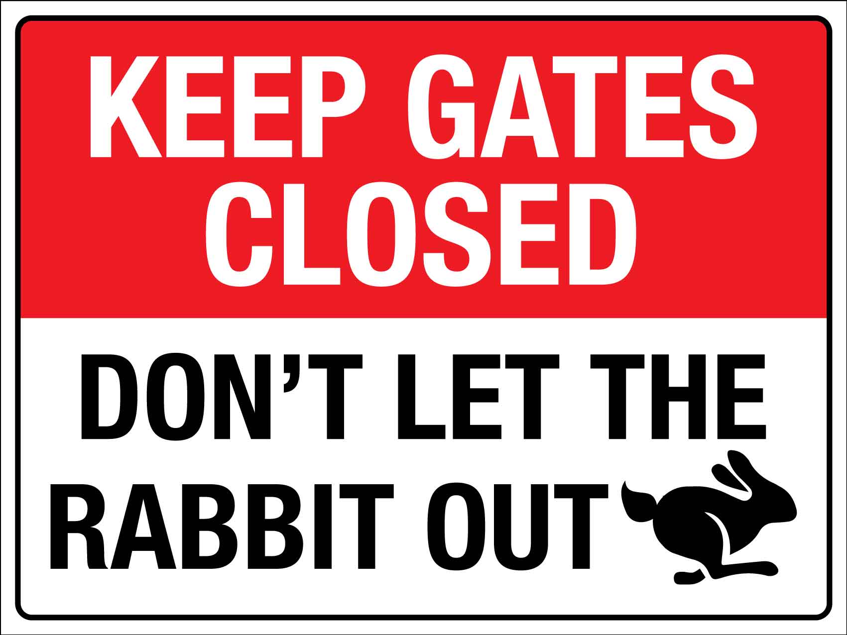 Keep Gates Closed Don't Let The Rabbit Out Sign - New Signs