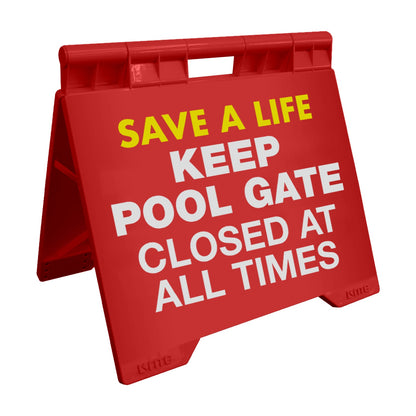 Keep Pool Gate Closed At All Times - Evarite A - Frame Sign - New Signs