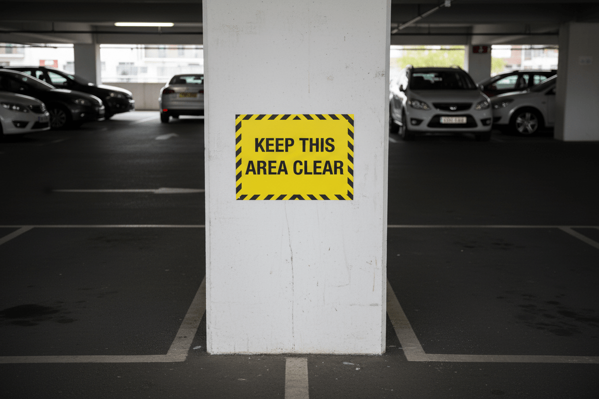 Keep This Area Clear Skinny Sign - New Signs