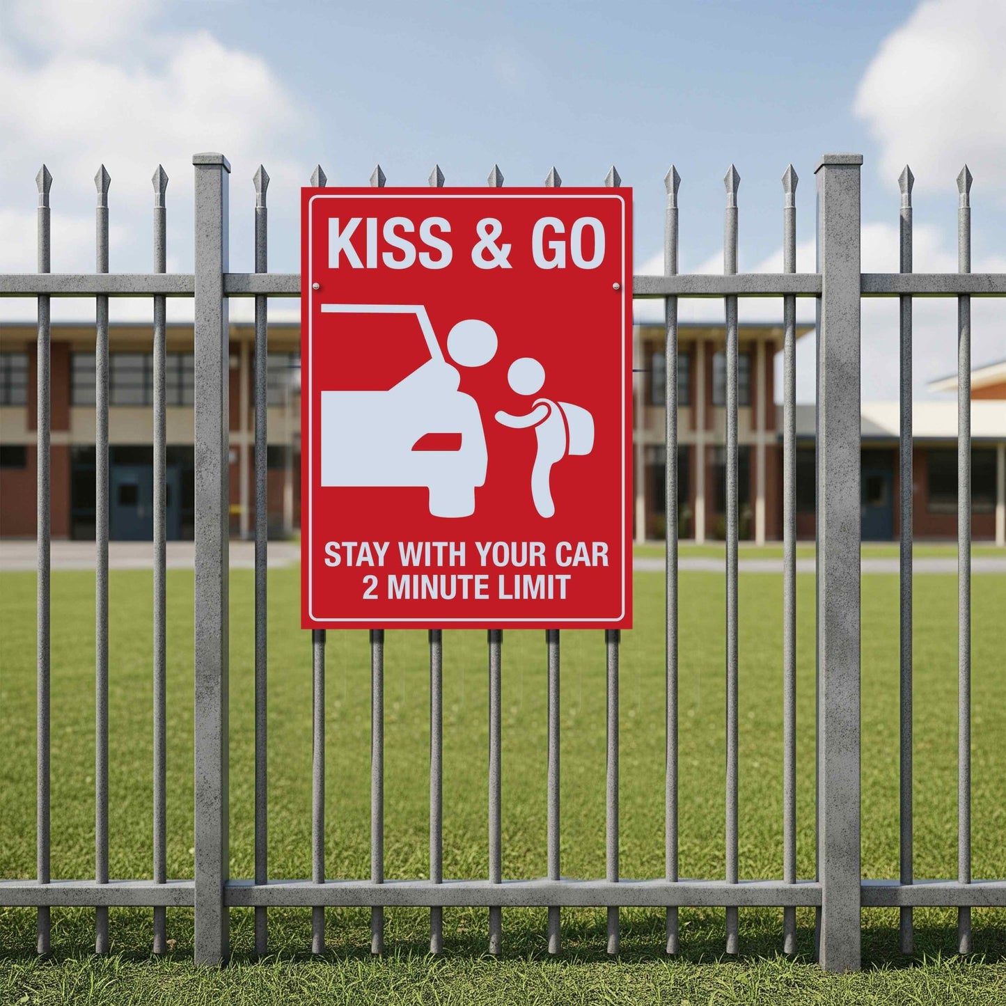 Kiss And Go Stay With Your Car 2 Minute Limit Sign - New Signs