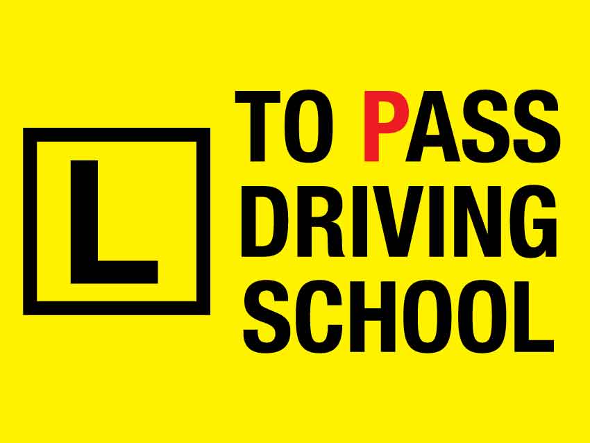 L To Pass Driving School Magnetic Vehicle Sign - New Signs