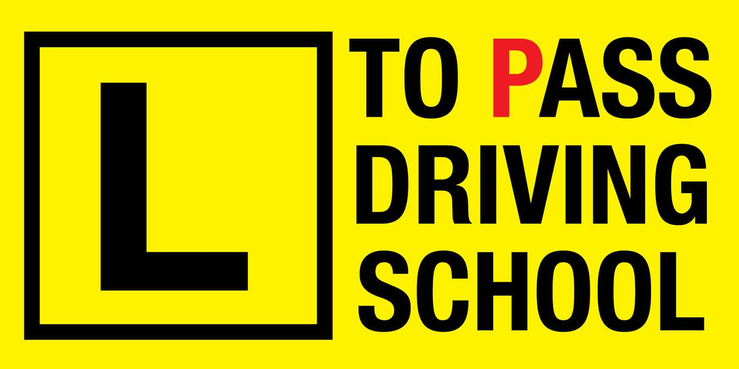 L To Pass Driving School Magnetic Vehicle Sign - New Signs