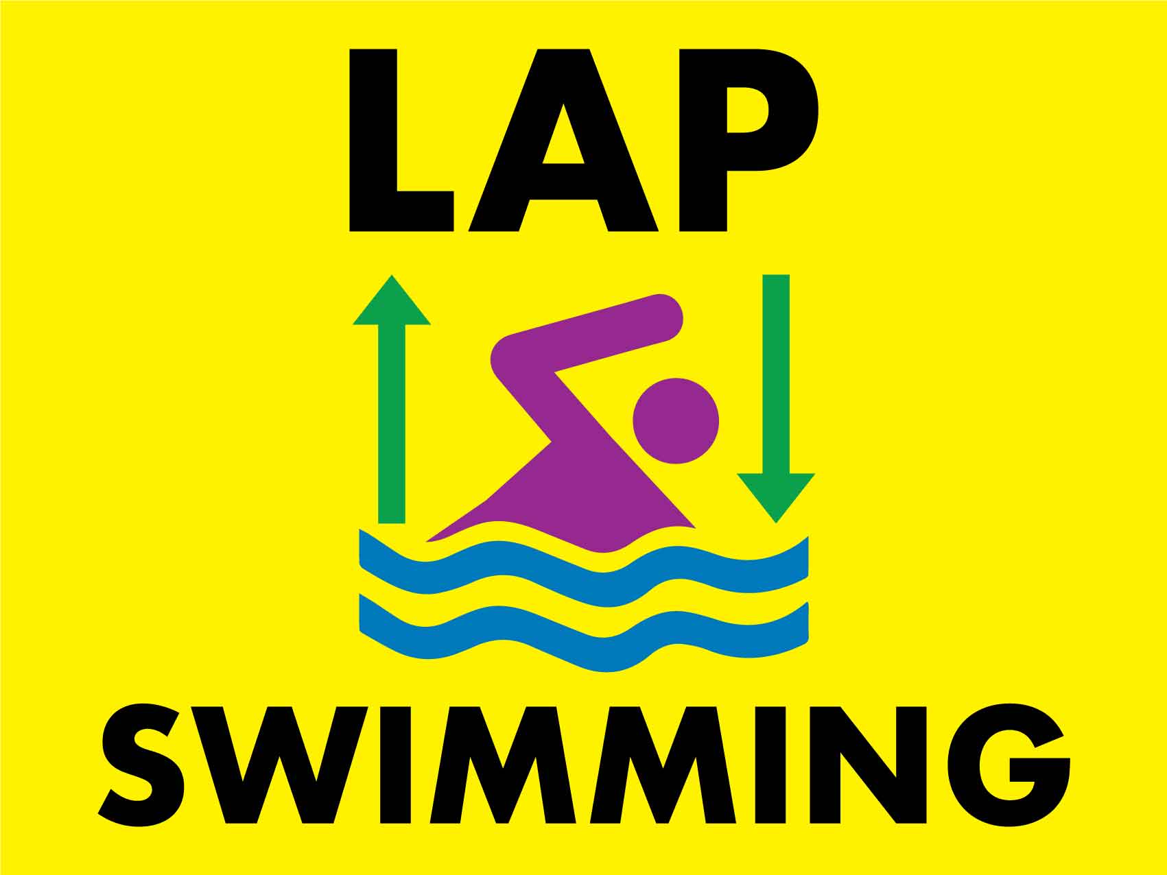 Lap Swimming Sign - New Signs