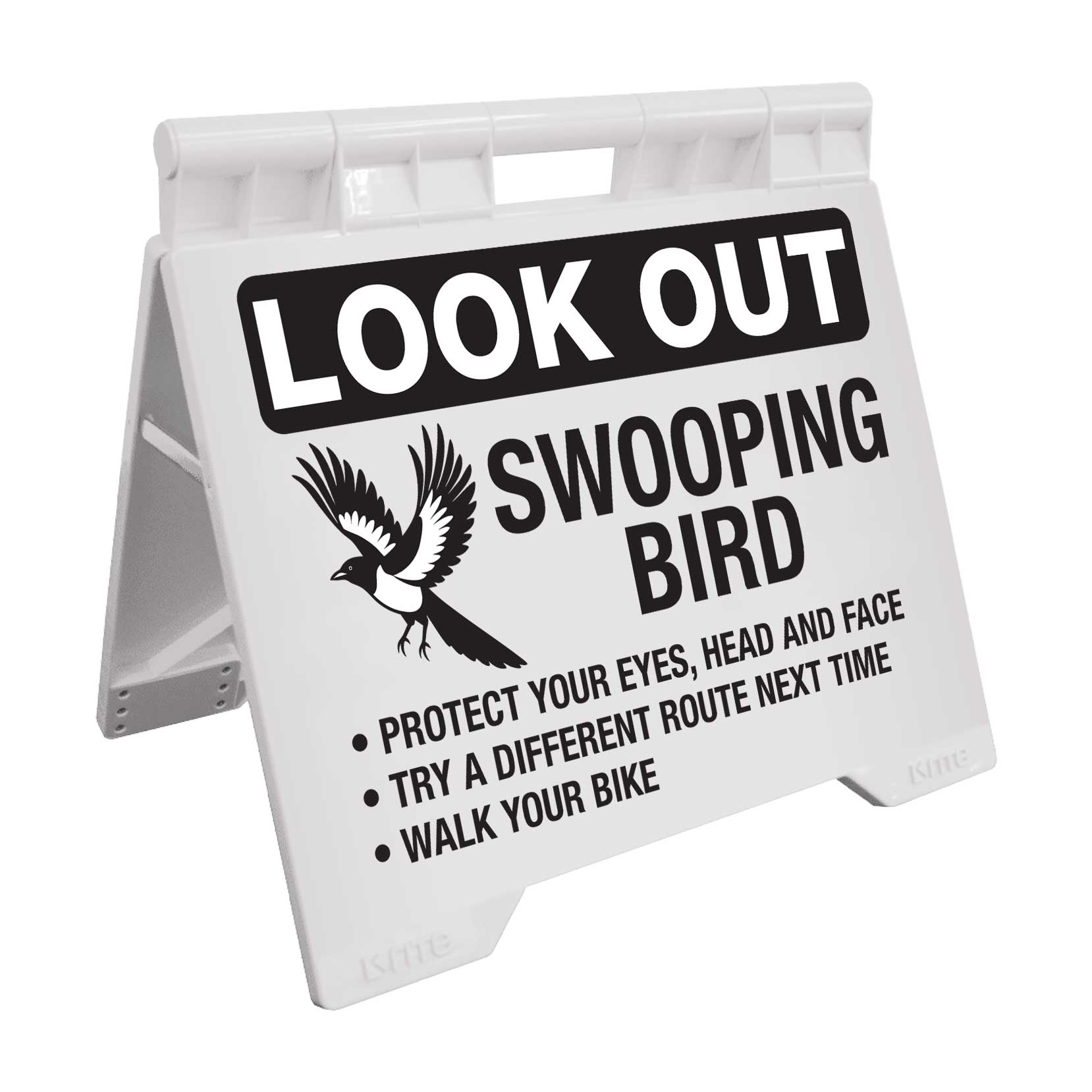 Look Out Swooping Bird - Evarite A - Frame Sign - New Signs