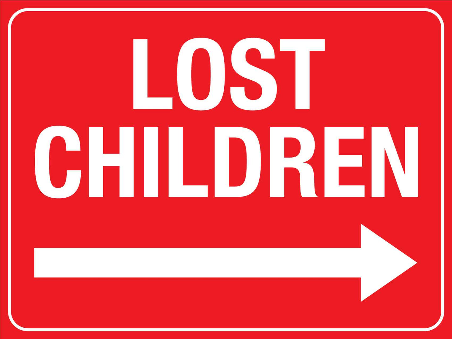 Lost Children Right Arrow Sign - New Signs