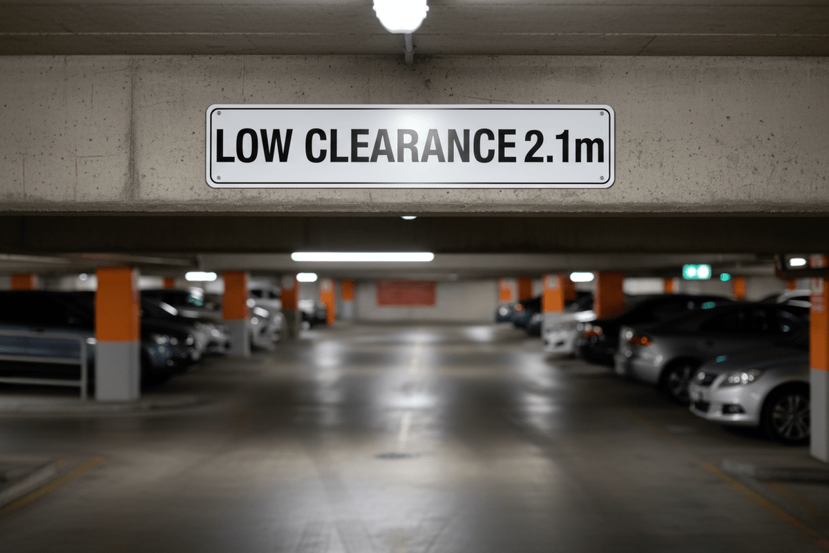 Low Clearance White Sign - New Signs