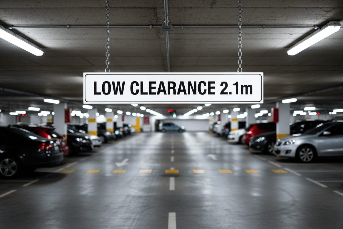 Low Clearance White Sign - New Signs