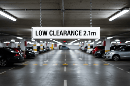 Low Clearance White Sign - New Signs