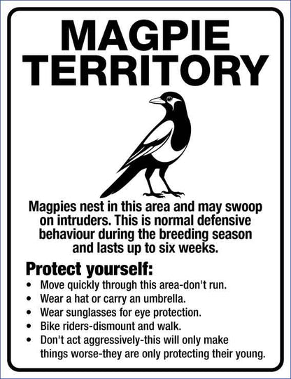 Magpie Territory Wheelie Bin Sticker - New Signs