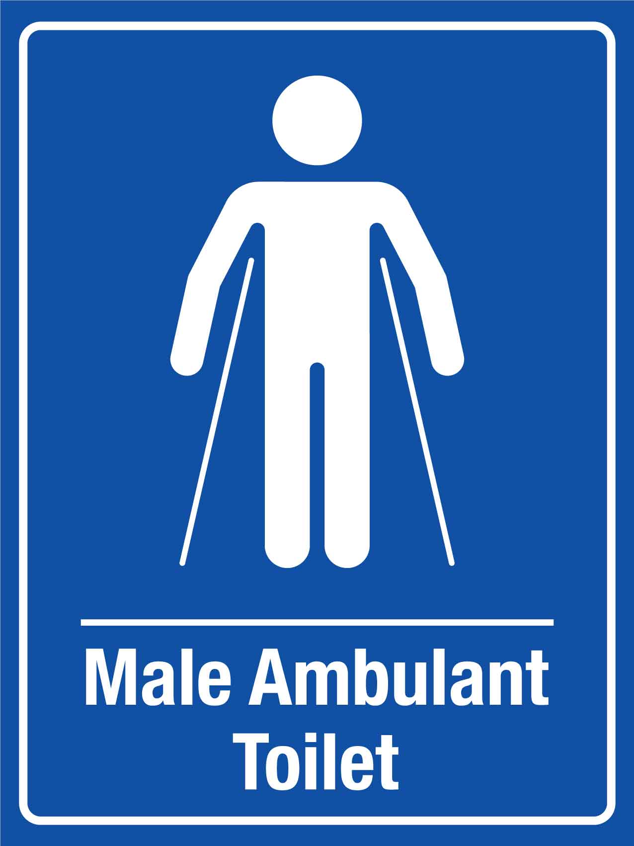 Male Ambulant Toilet Blue Sign - New Signs