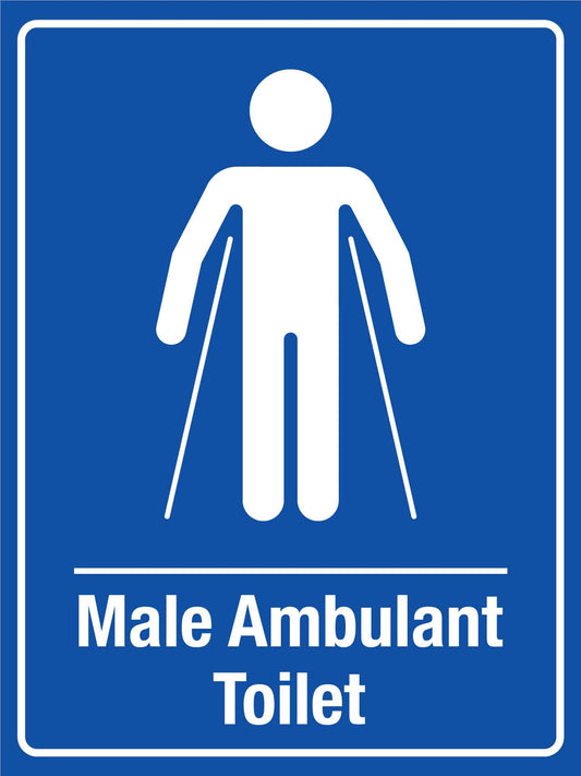 Male Ambulant Toilet Blue Sign - New Signs