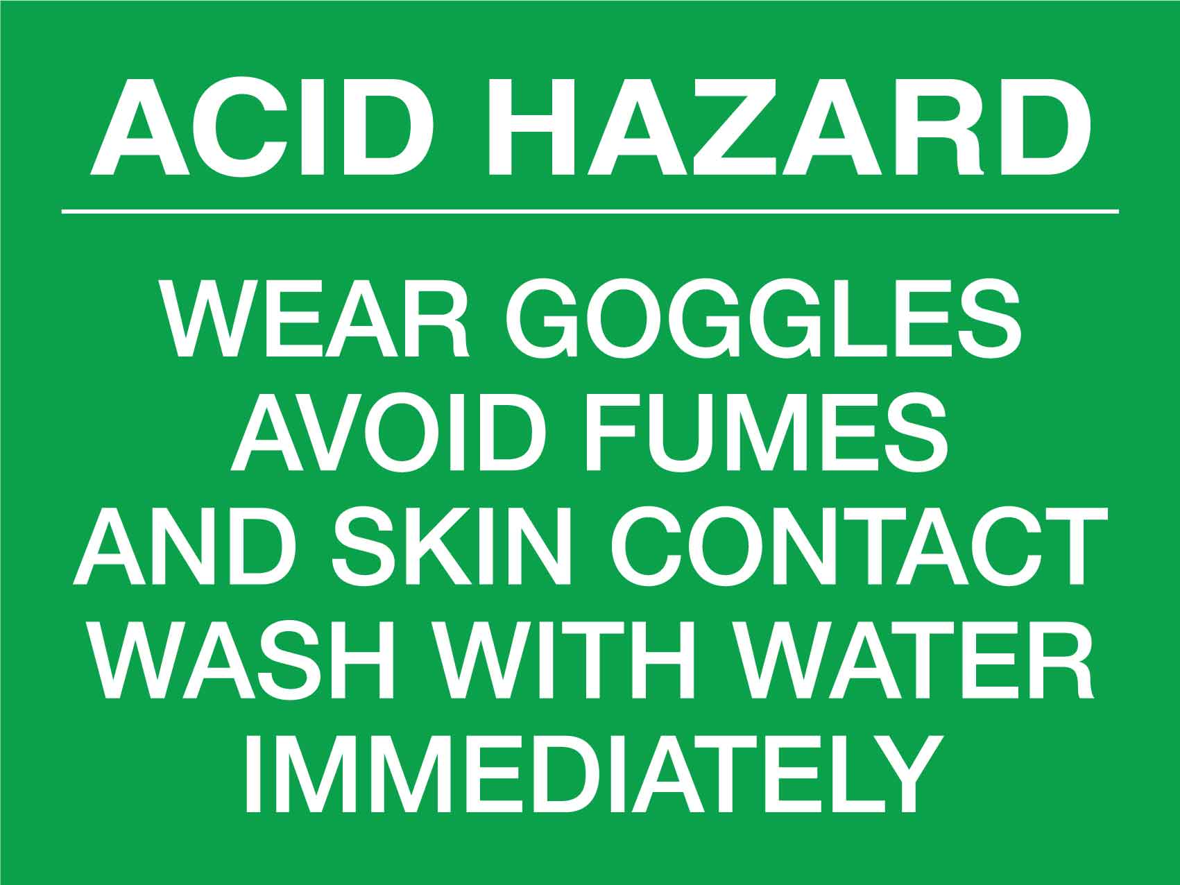MB Acid Hazard Sign 450mm x 600mm - New Signs