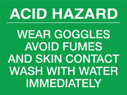 MB Acid Hazard Sign 450mm x 600mm - New Signs