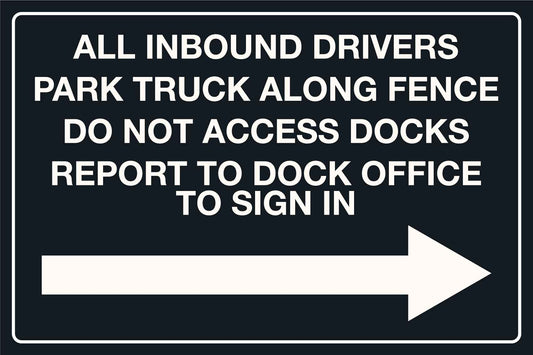 MB All Inbound Drivers with Right Arrow Sign 400mm x 600mm - New Signs