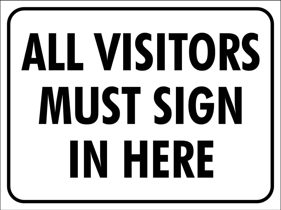 MB All Visitors Must Sign In Here Sign 300mm x 400mm - New Signs