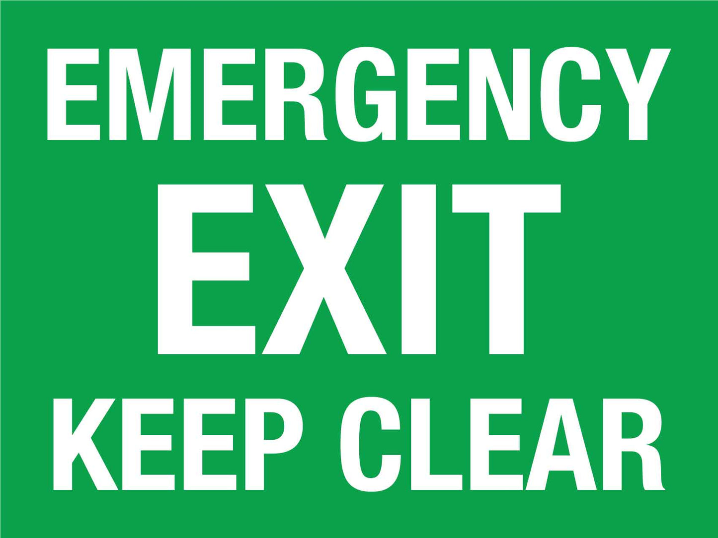 MB Emergency Exit Keep Clear Sign 450mm x 600mm - New Signs