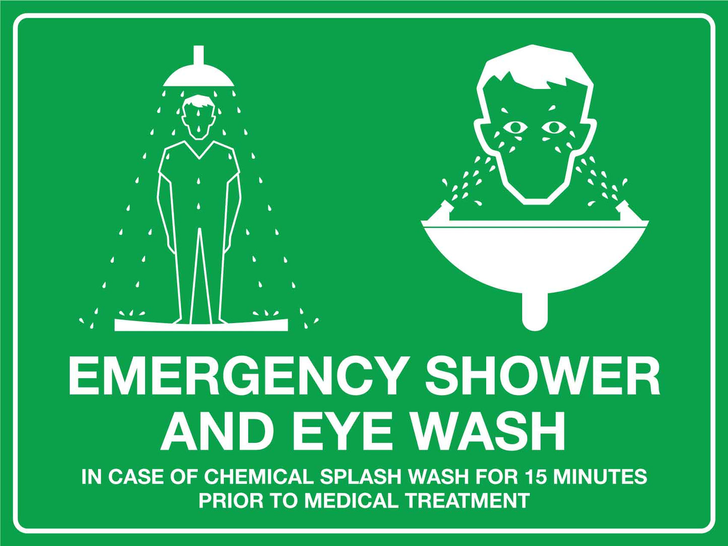 MB Eye Wash and Shower Sign 450mm x 600mm - New Signs