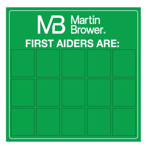 MB First Aiders 850mm x 850mm - New Signs