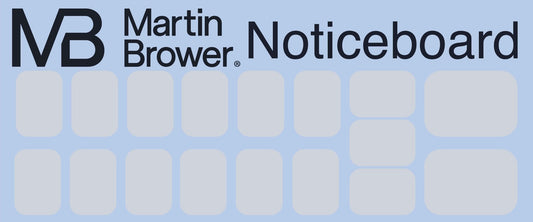 MB Notice Board with A4 and A3 Plastic Sleeves 2400mm x 1000mm - 15x A4 Plastic Pockets and 2x A4 Plastic Pockets - New Signs