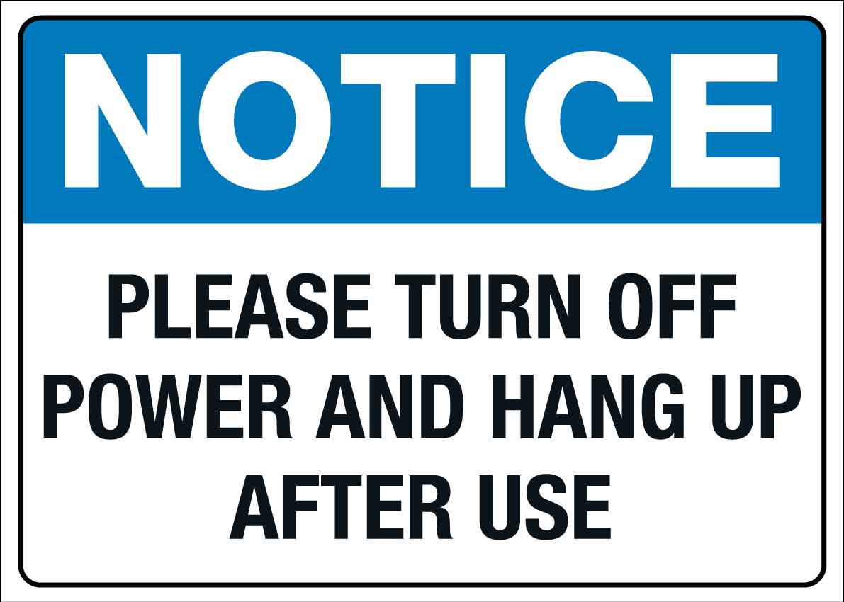 MB Notice Please Turn Off After Use Sign 300mm x 420mm - New Signs