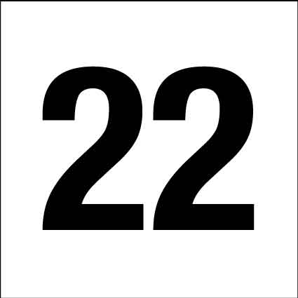 MB Numbers 1 – 27 Sign 150mm x 150mm - New Signs