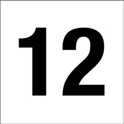 MB Numbers 1 – 27 Sign 150mm x 150mm - New Signs
