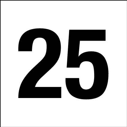 MB Numbers 1 – 27 Sign 150mm x 150mm - New Signs
