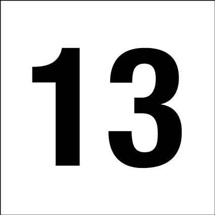 MB Numbers 1 – 27 Sign 150mm x 150mm - New Signs