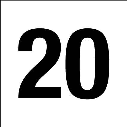 MB Numbers 1 – 27 Sign 150mm x 150mm - New Signs