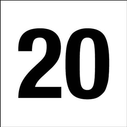 MB Numbers 1 – 27 Sign 150mm x 150mm - New Signs