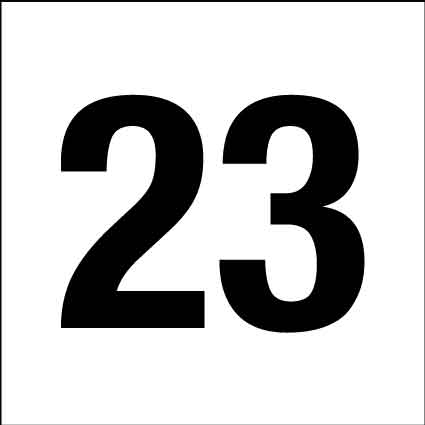 MB Numbers 1 – 27 Sign 150mm x 150mm - New Signs