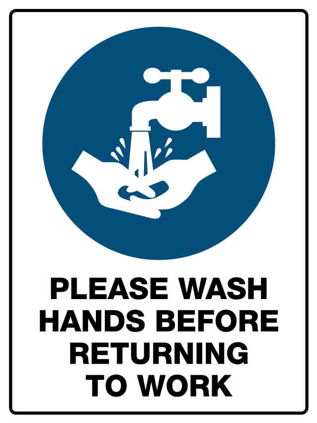 MB Please Wash Hands Sign 225mm x 300mm - New Signs