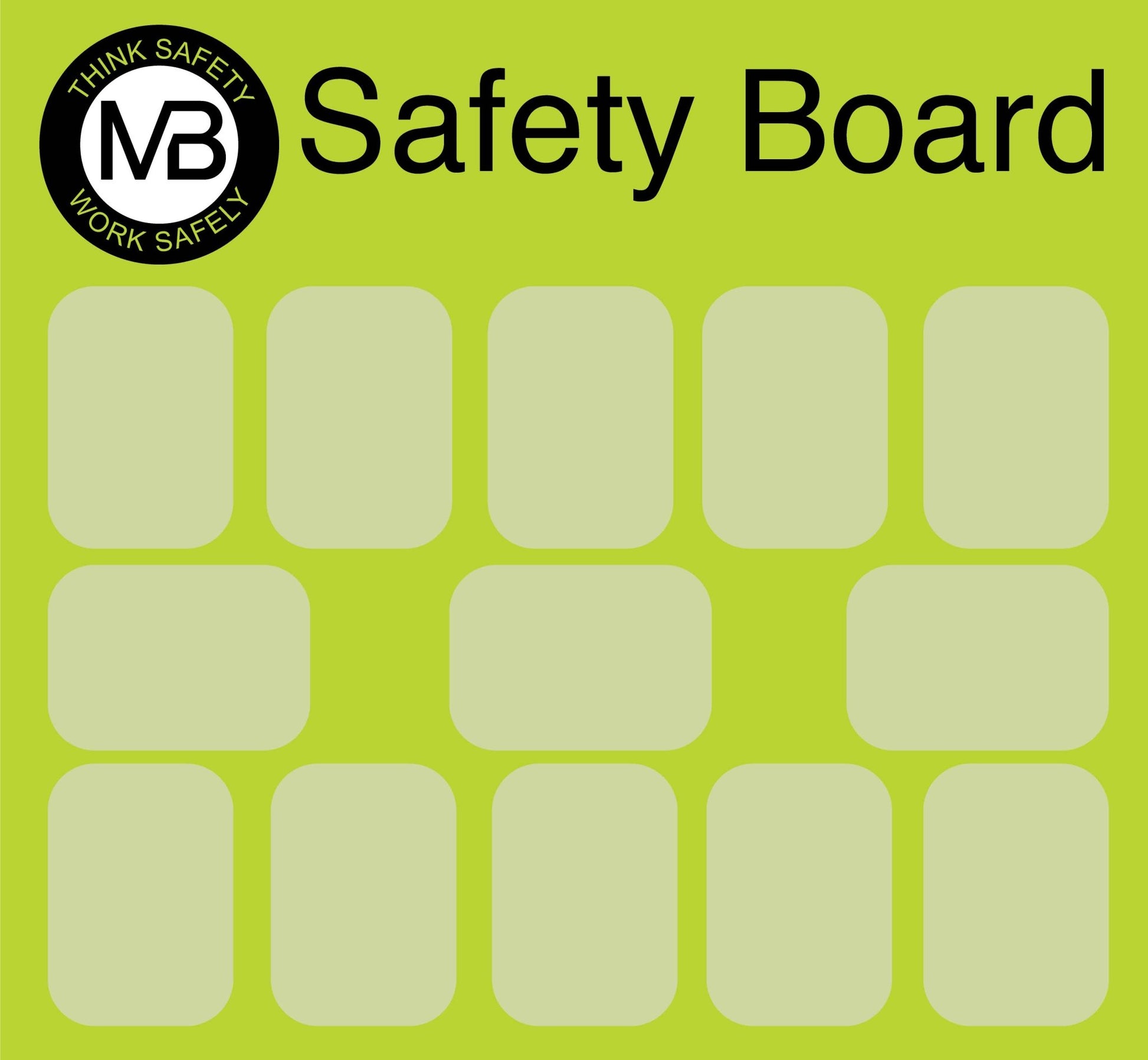 MB Safety Board with A4 Plastic Sleeves 1300mm x 1200mm - 13 Plastic Pockets - New Signs