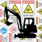 Mini Excavator Under 10 Tonnes Machine Safety Sticker Set - New Signs