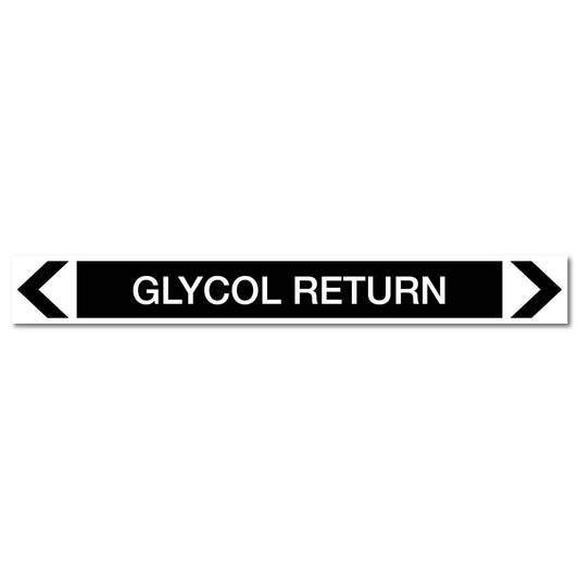 Miscellaneous - Glycol Return - Pipe Marker Sticker - New Signs