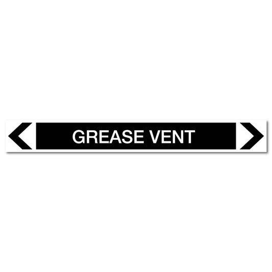 Miscellaneous - Grease Vent - Pipe Marker Sticker - New Signs