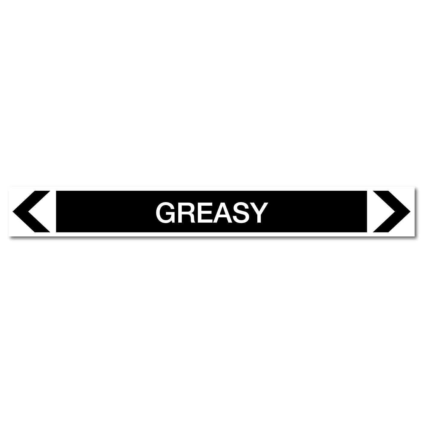 Miscellaneous - Greasy - Pipe Marker Sticker - New Signs