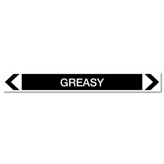 Miscellaneous - Greasy - Pipe Marker Sticker - New Signs