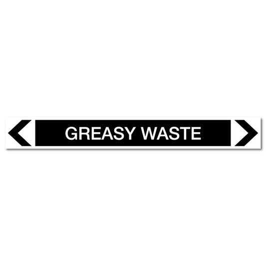 Miscellaneous - Greasy Waste - Pipe Marker Sticker - New Signs