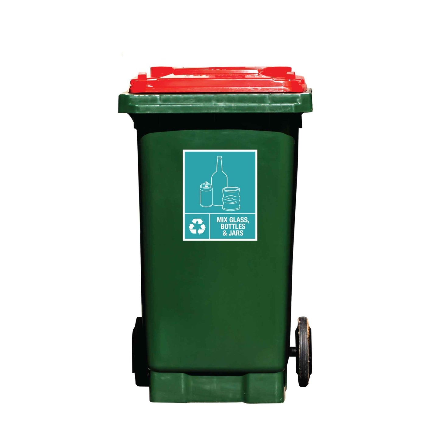 Mix Glass, Bottles and Jars Wheelie Bin Stickers - New Signs