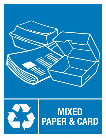 Mixed Paper & Card Wheelie Bin Stickers - New Signs