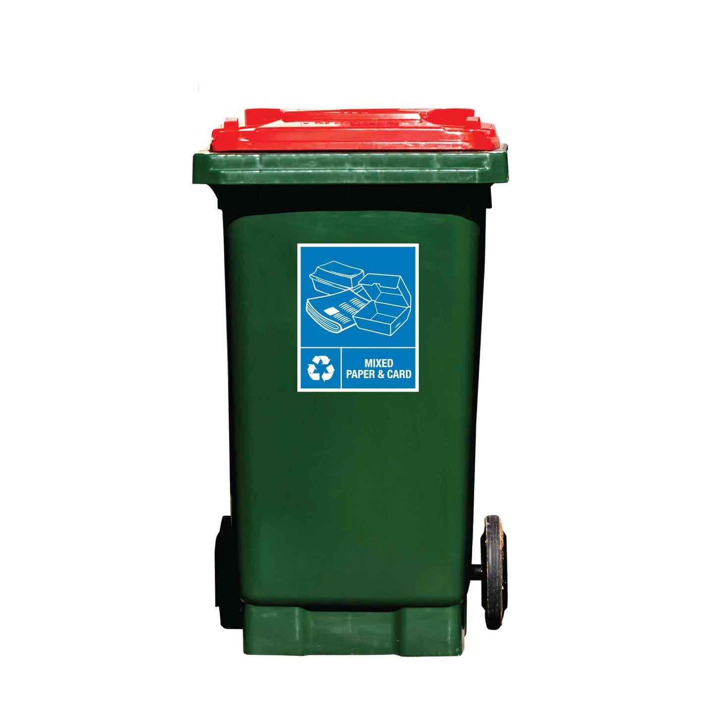 Mixed Paper & Card Wheelie Bin Stickers - New Signs
